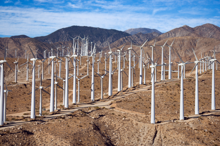 Wind Farm in Desert, renewable energy