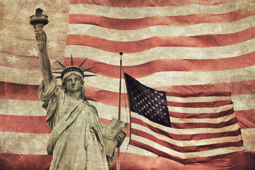 Lady Liberty America Flag