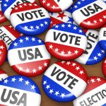 Michael Barone: No Gary Hart Bounce for DeSantis or Haley US presidential election in USA vote concept with sign on campaign badges banner background 3D illustration.