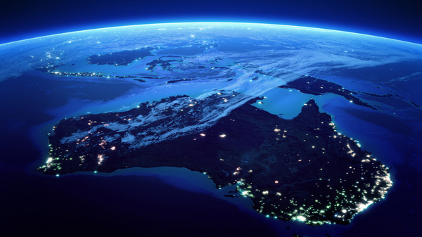 australia at night from space