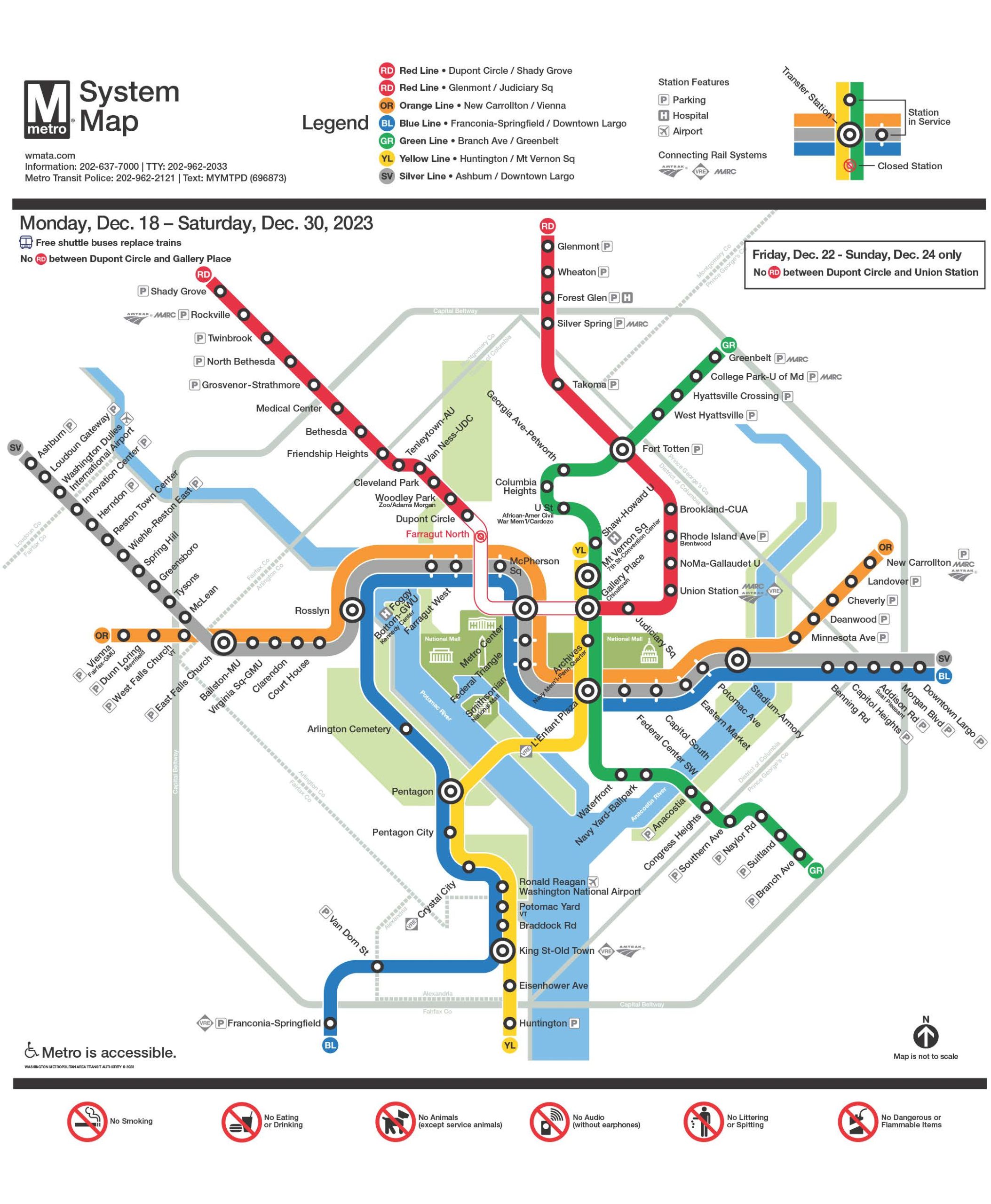 DC Metro Subway Map-Dec 2023