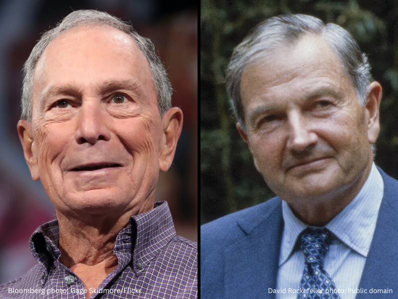 Billionaires Bloomberg and Rockefeller