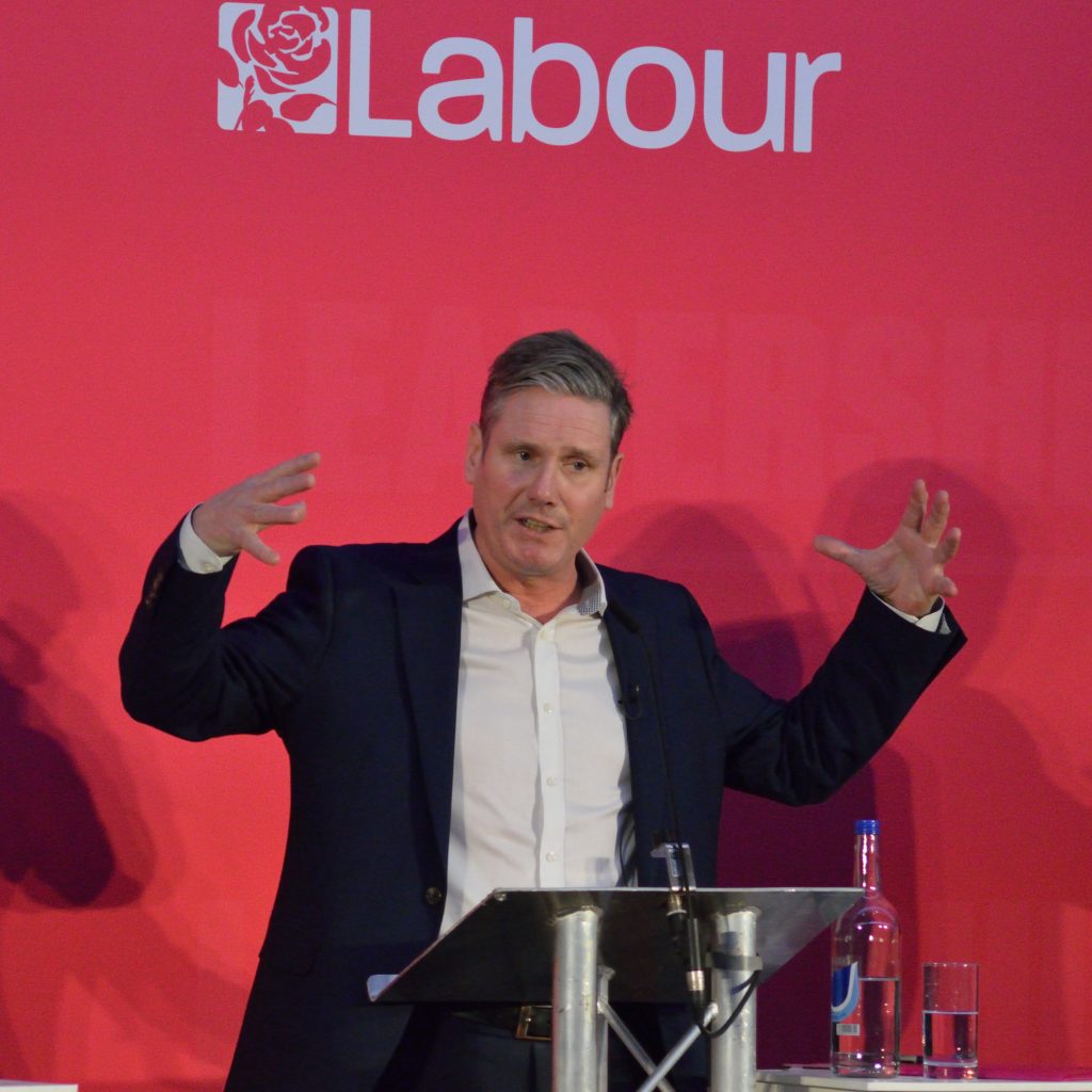 "Keir Starmer, 2020 Labour Party leadership election hustings, Bristol 1" by Rwendland is licensed under CC BY-SA 4.0.